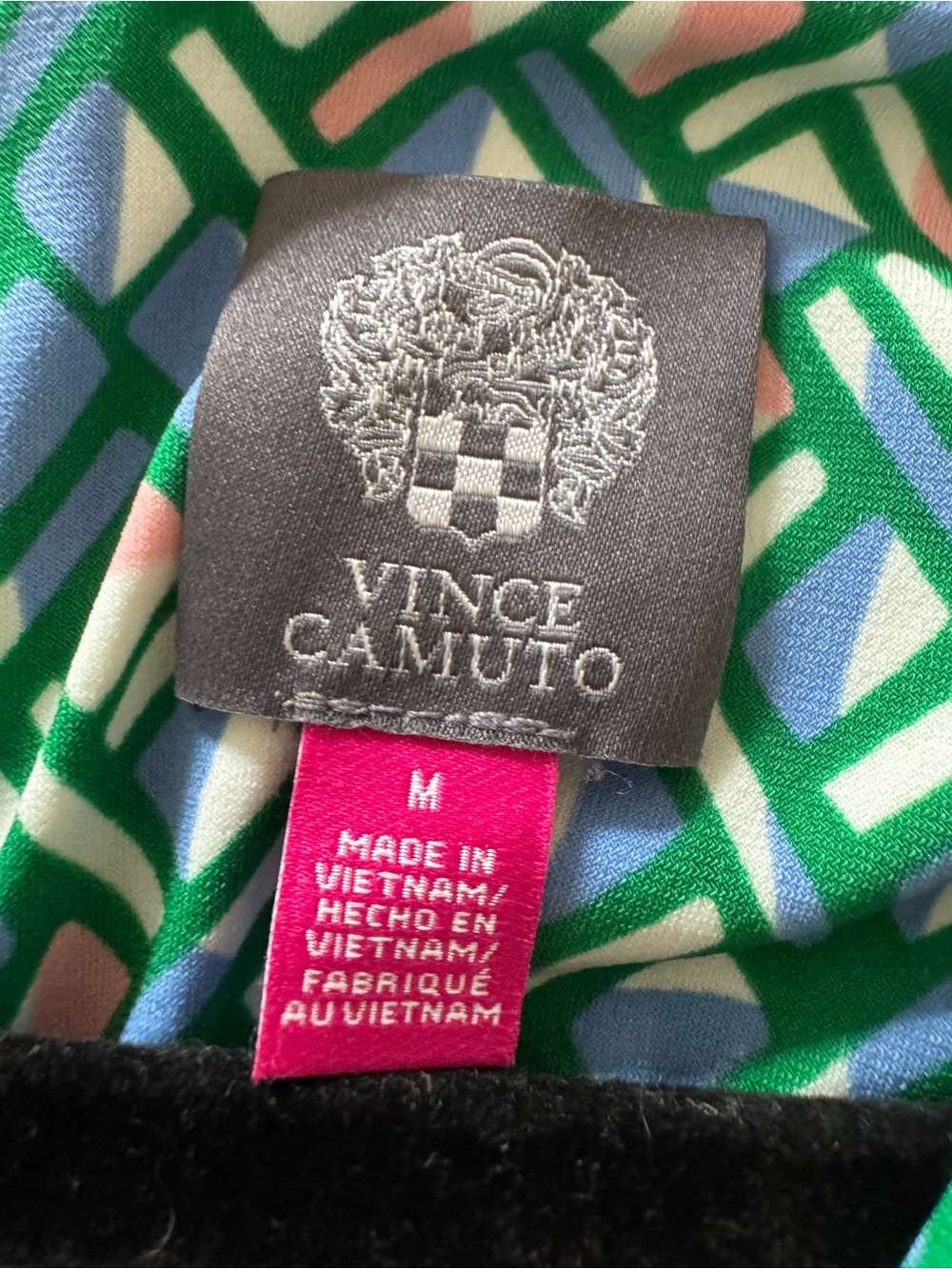 NWT Vince Camuto Green & Blue Geometric Pattern Jumpsuit - Picture 8 of 8